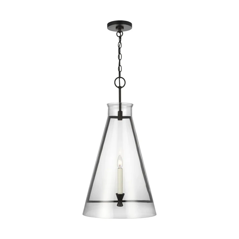 Visual Comfort Studio Keystone Pendant Light in Aged Iron by Chapman & Myers