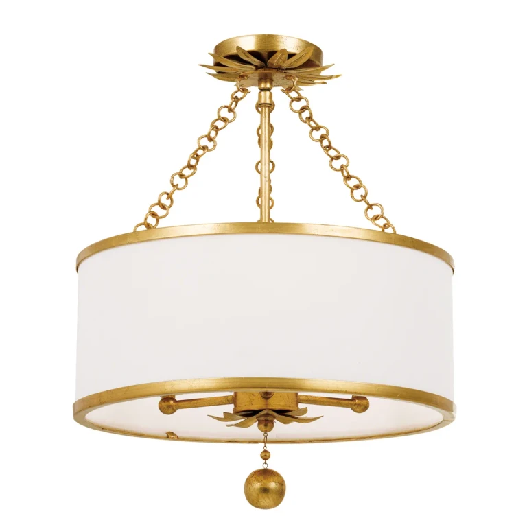 Broche 3-Light 14" Ceiling Light in Antique Gold