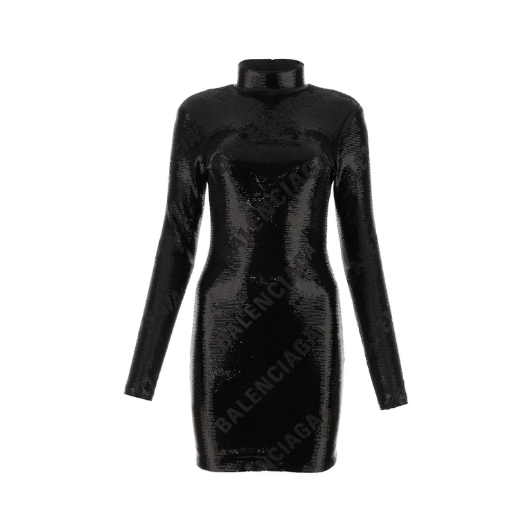 Balenciaga Black Sequins Mini Dress 1102 Abiti - Women