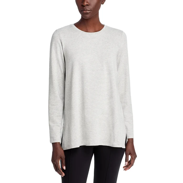 Eileen Fisher Striped Brushed Terry Easy Tunic