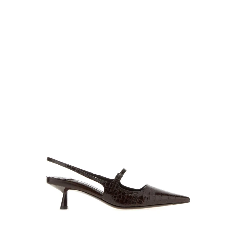 Jimmy Choo Chocolate Leather Didi 45 Pumps