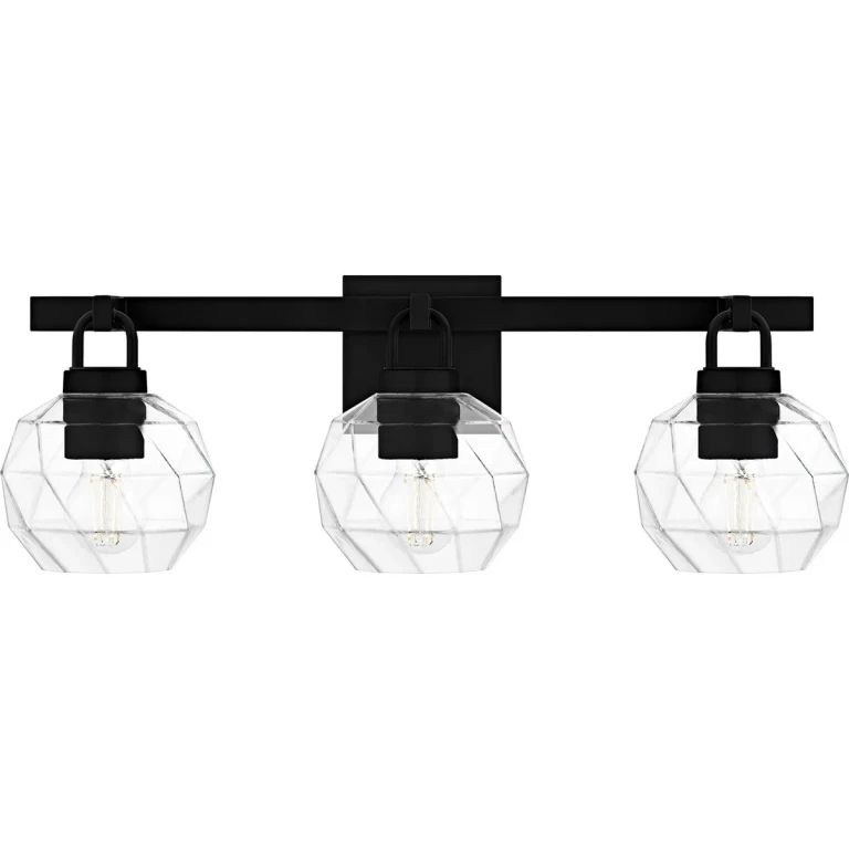 Matte Black Bathroom Vanity Light from the Celina Collection