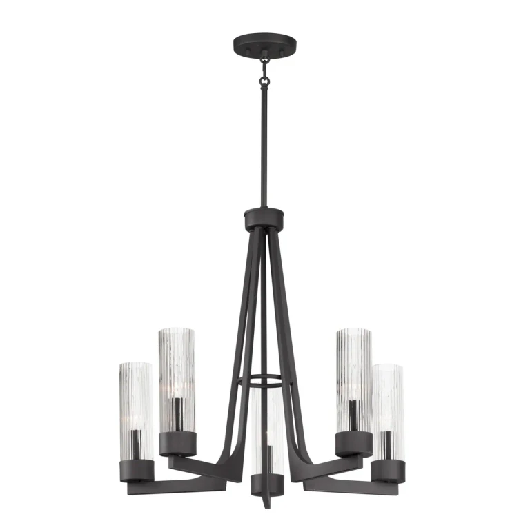 Anthracite Five Light Chandelier from the Delos Collection