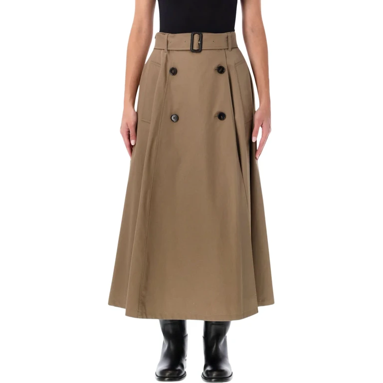 Burberry London Gabardine Trench Midi Skirt