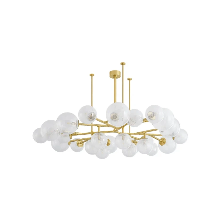 Vintage Polished Brass Chandelier from the Glasgow Collection