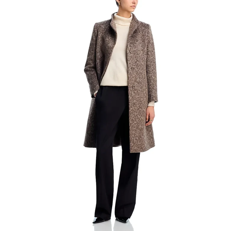Cinzia Rocca Printed Stand Collar Long Coat