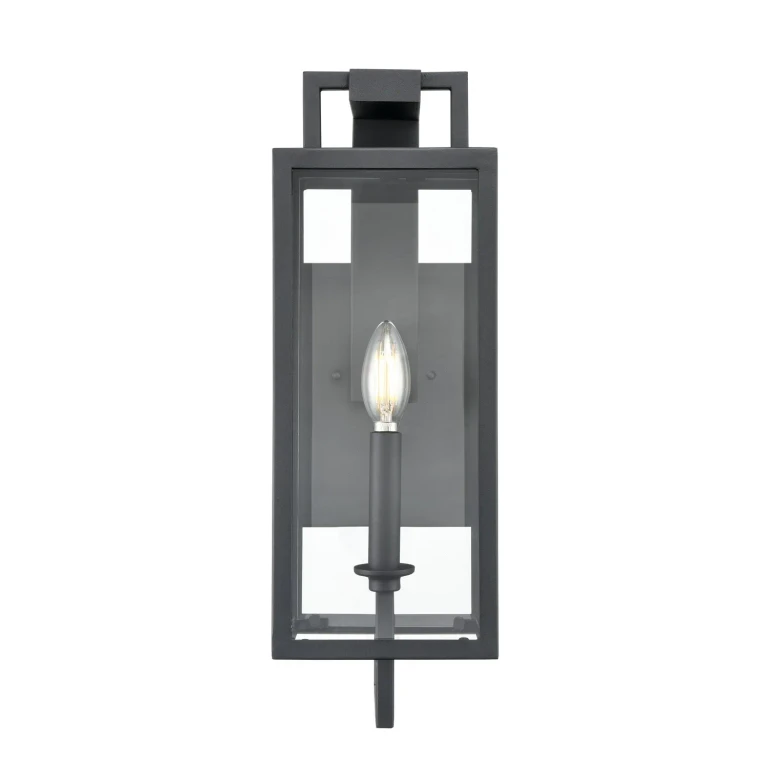 Textured Black One Light Outdoor Wall Sconce from the Lamont Collection