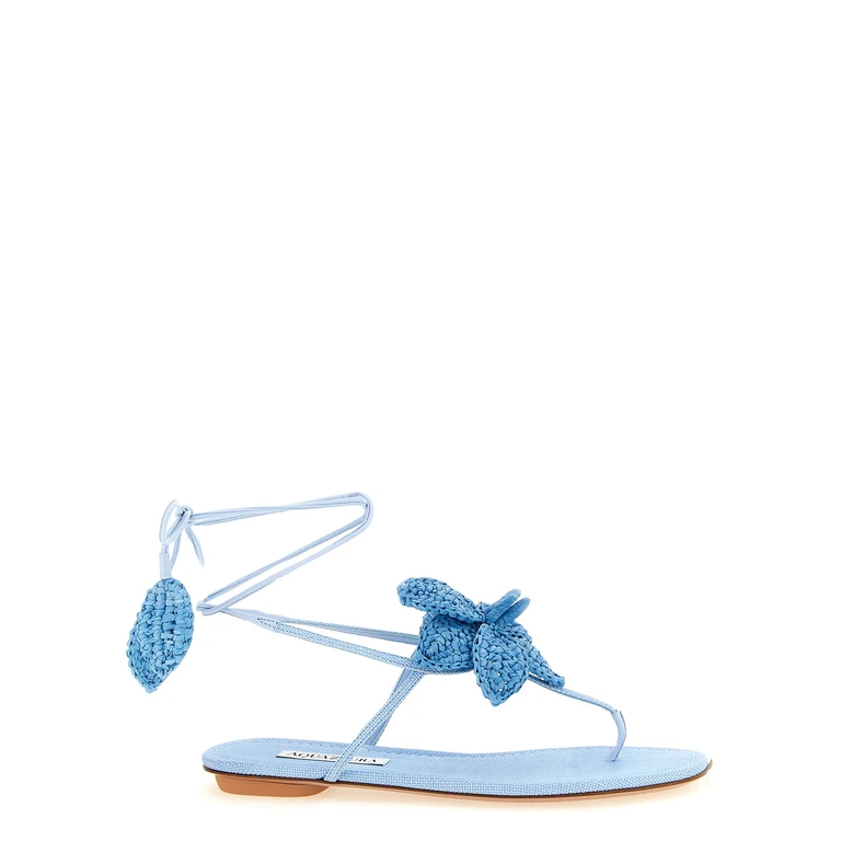 Aquazzura Calypso Sandals Light Blue Viscose - Women