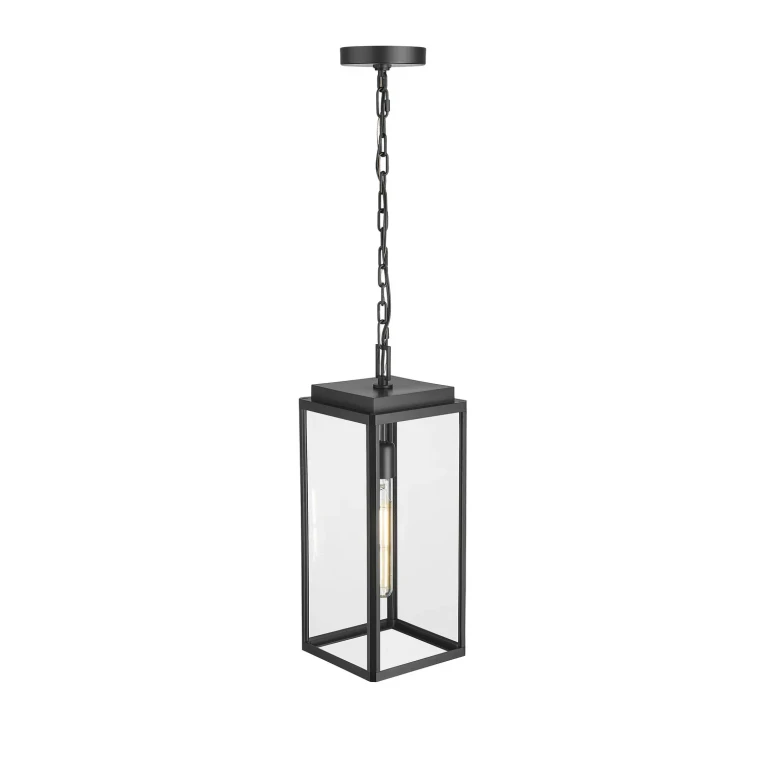 Powder Coated Black Outdoor Hanging Lantern from the Alpharetta Collection