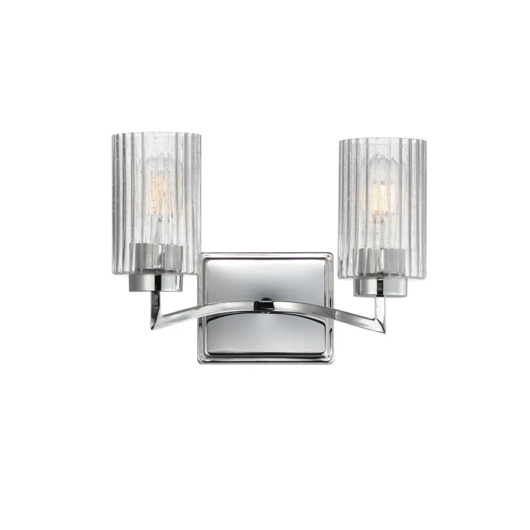 Polished Nickel Two Light Wall Sconce from the Rigata Collection
