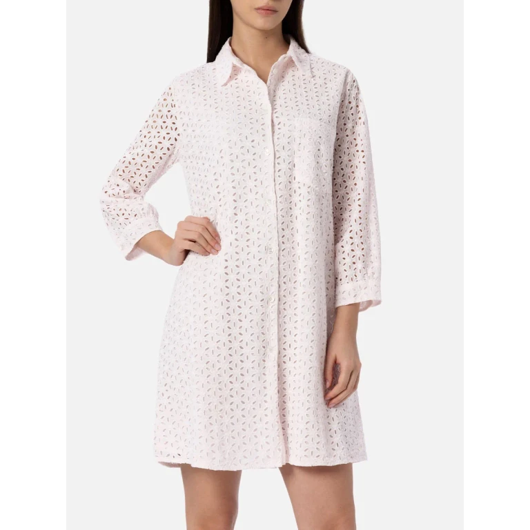 MC2 Saint Barth Helena Pink Sangallo Shirt Dress