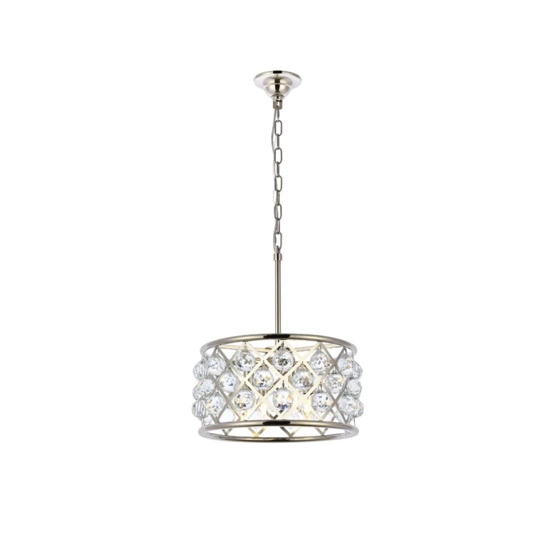Polished Nickel Four Light Pendant from the Madison Collection