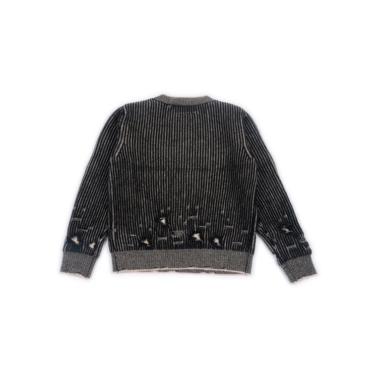 Mm6 Maison Margiela Kids Knitwear Black Wool Crewneck - Kids