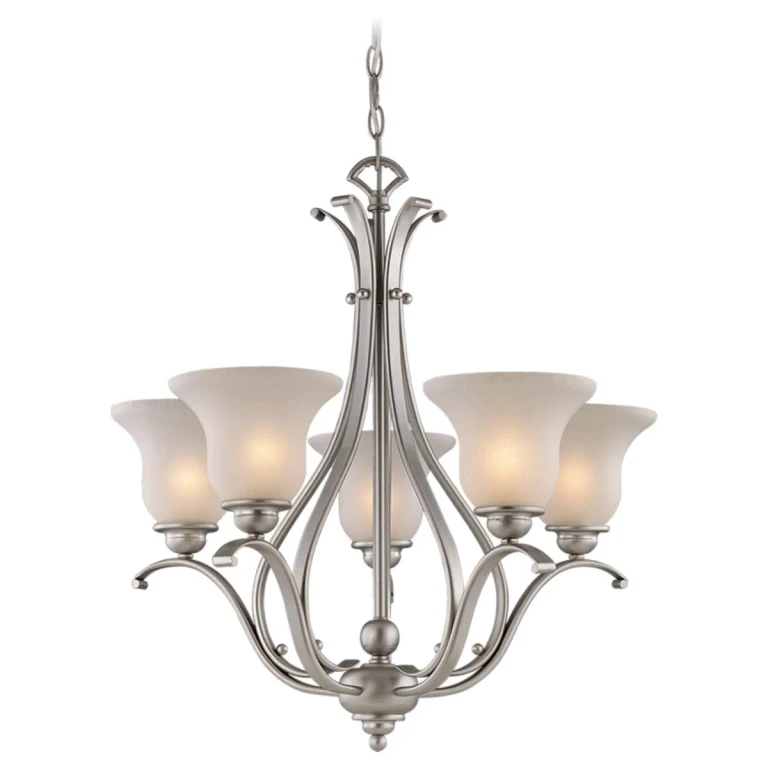 Brushed Nickel Five Light Chandelier from the Monrovia Collection