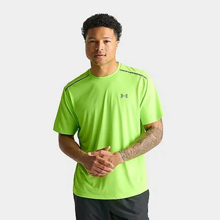 Under Armour Men's Tech Reflective T-Shirt in Hyper Green/Reflective Size: Small