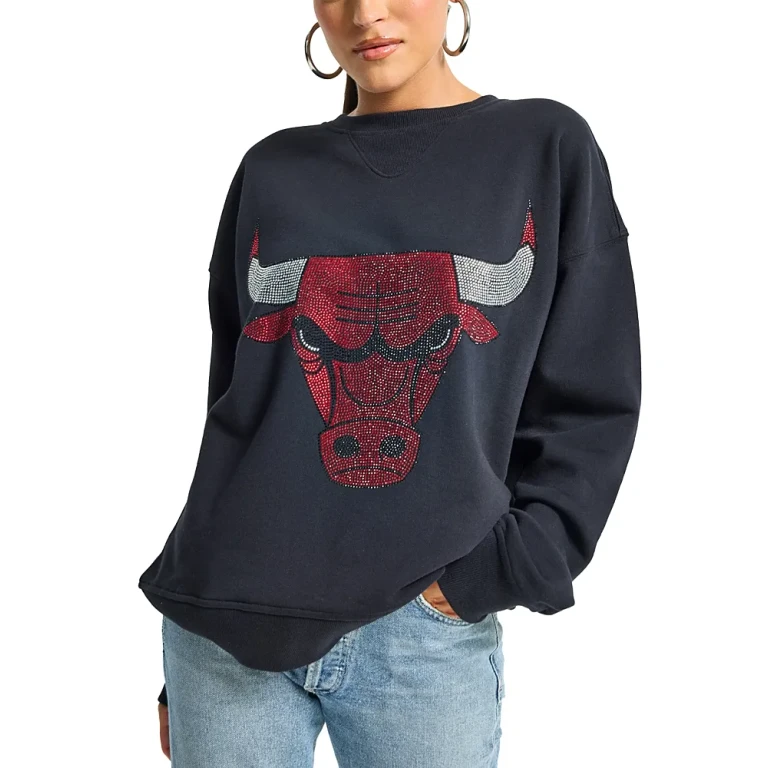 Terez Chicago Bulls Rhinestone Crewneck Sweatshirt