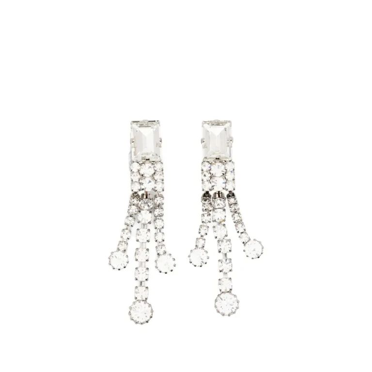 Silver-colored crystal drop Earrings Female UNI