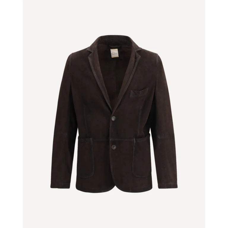 Single-breasted Jacket in suede Male 54