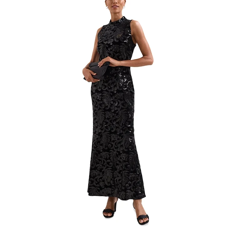 Phase Eight Trudy Sequined Velvet Maxi Dress
