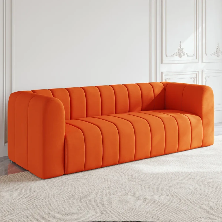 87.8" Modern Velvet Upholstered Sofa 3-Seater Sofa Luxury Sofa Solid Wood Frame