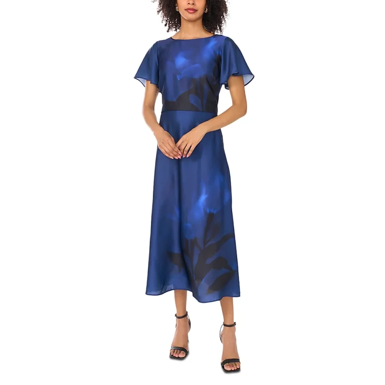 Vince Camuto Flutter Sleeve Round Neck Blouse