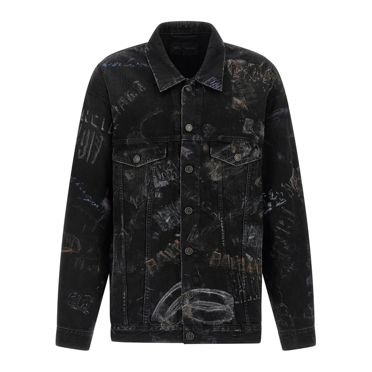 Balenciaga Black Cotton Denim Jacket Clothing - Men
