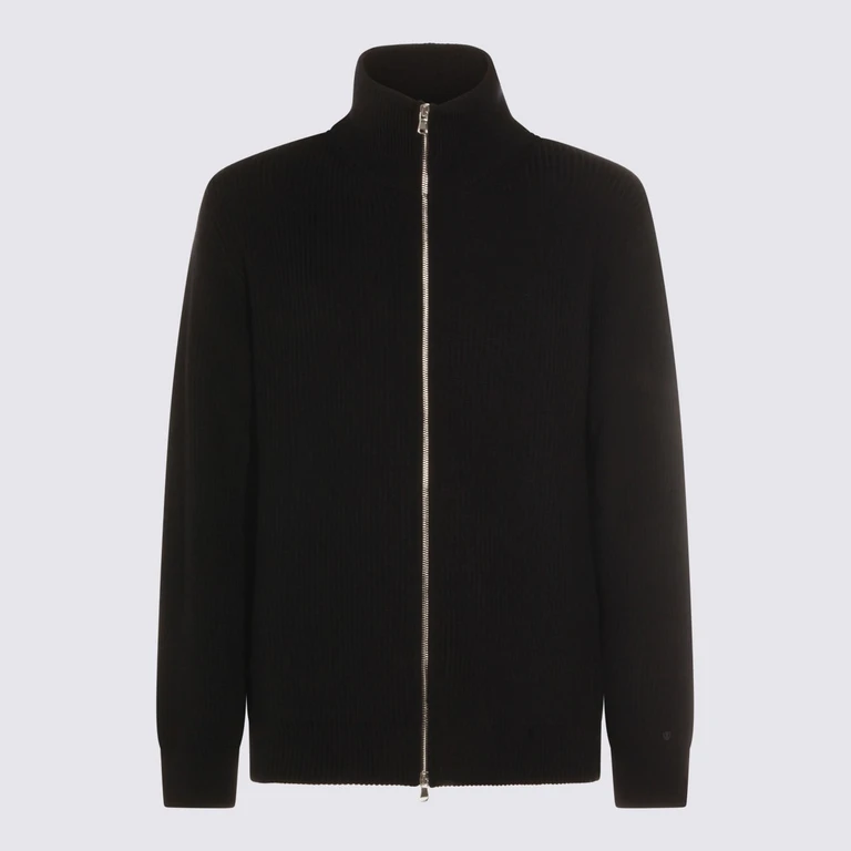 Seven Gauge Black Wool Knitwear