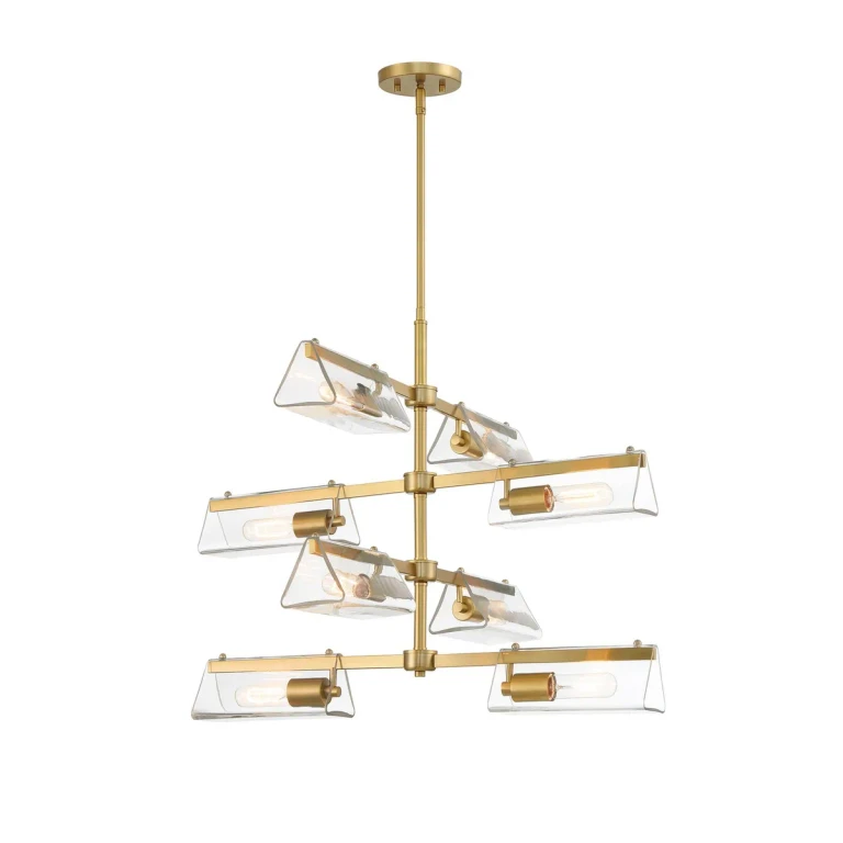 Brushed Gold Eight Light Chandelier from the Latitude Collection