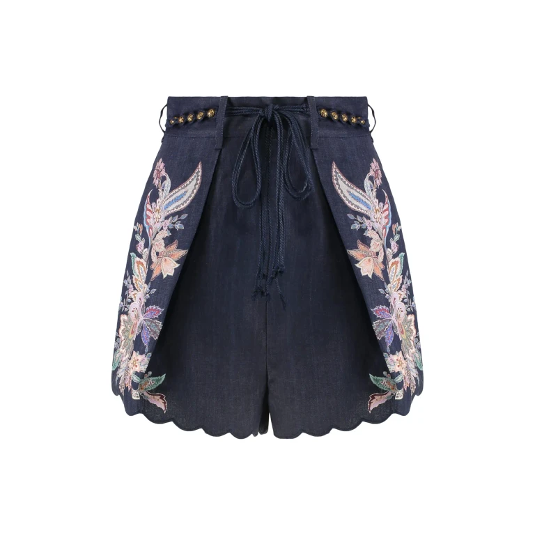 Zimmermann Rhiannon Tuck Printed Linen Shorts