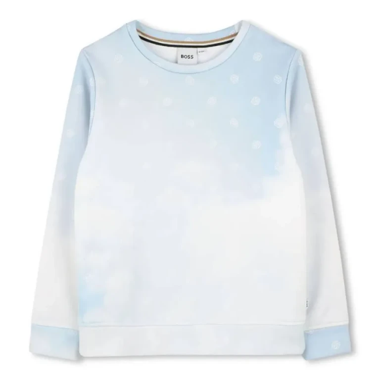 BOSS Kidswear All-Over Logo Print Sweatshirt