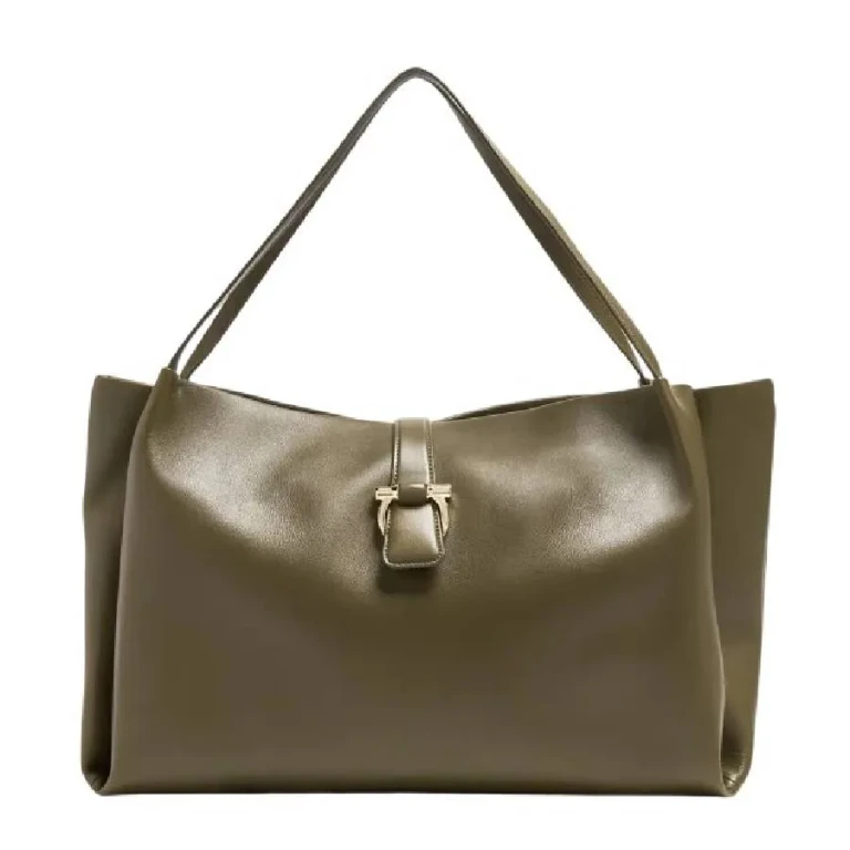 Ferragamo Flap Tote Leather Bag