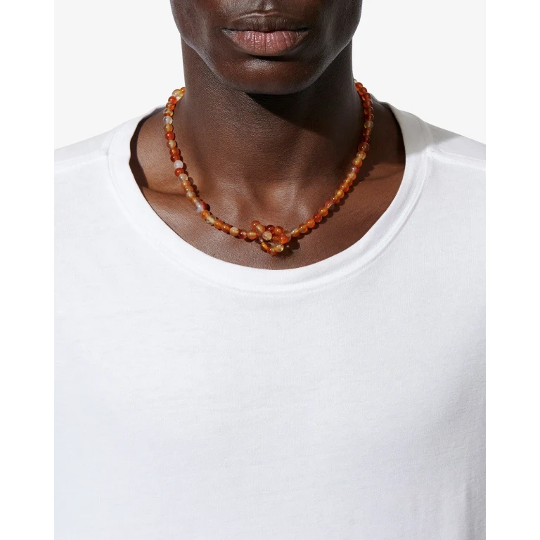 Collier Noah - Homme - Orange Coquelicot-argent - Isabel Marant