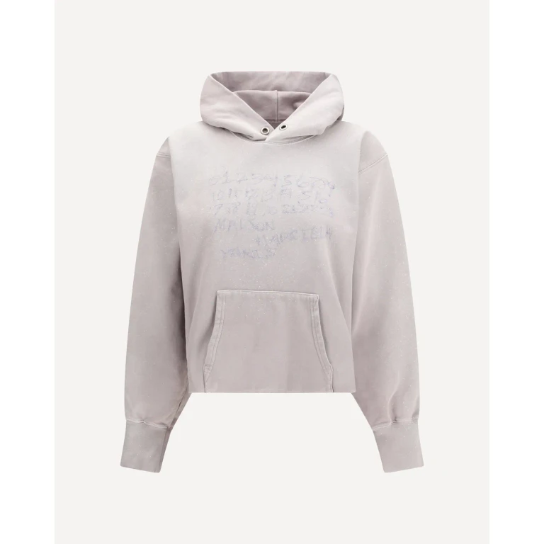 MARGIELA Printed Hoodie with adjustable drawstring hood Female L