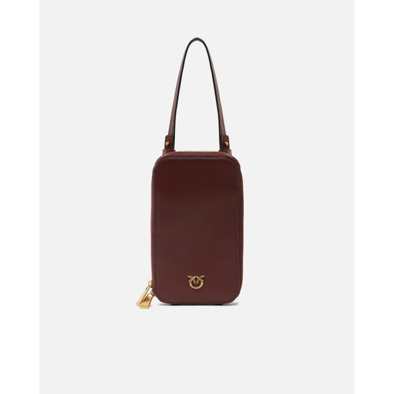 Pinko - Étui pour smartphone à contour zippé en cuir