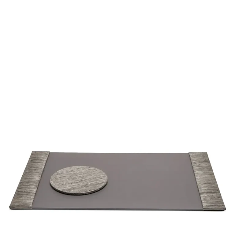 Pigeon & Poodle Napali Poly Hemp Desk Blotter & Round Mouse Pad Set