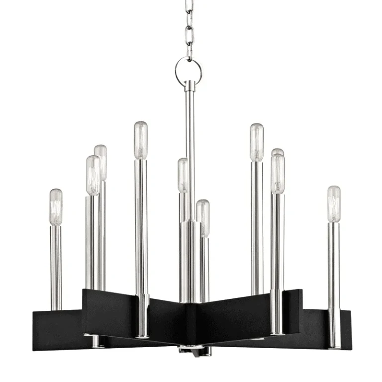 Abrams 10-Light Chandelier in Polished Nickel