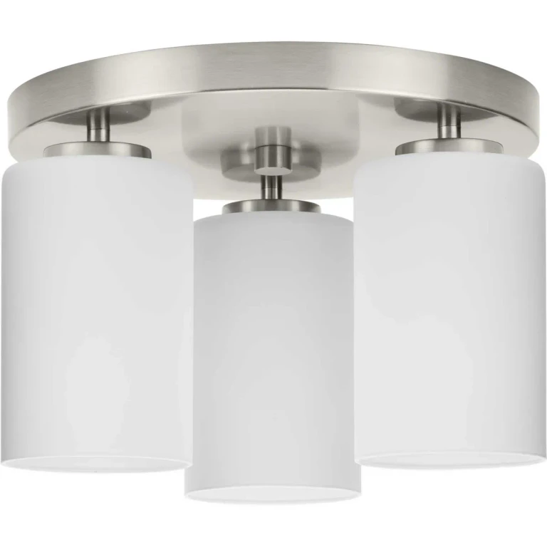 Brushed Nickel Three Light Flush Mount from the Cofield Collection