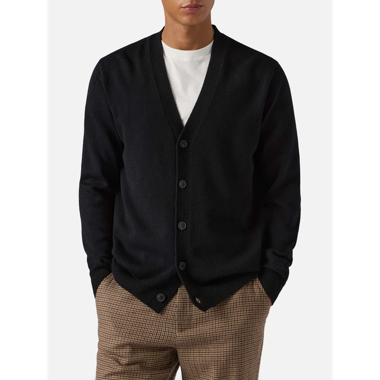 Mc2 Saint Barth Herrison Pure-Wool Cardigan Black - Men