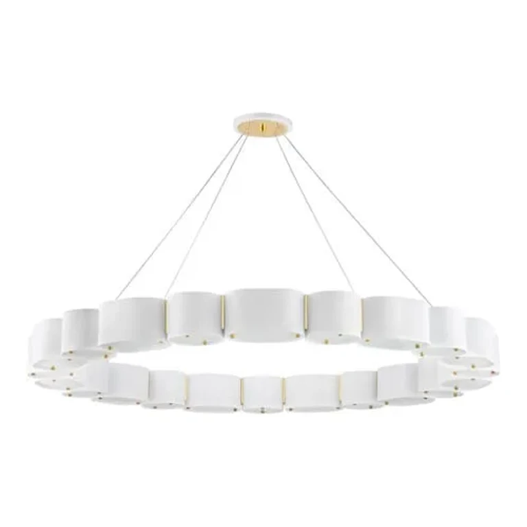 Corbett Opal 22-Light Transitional Chandelier in Soft White And Vintage Brass