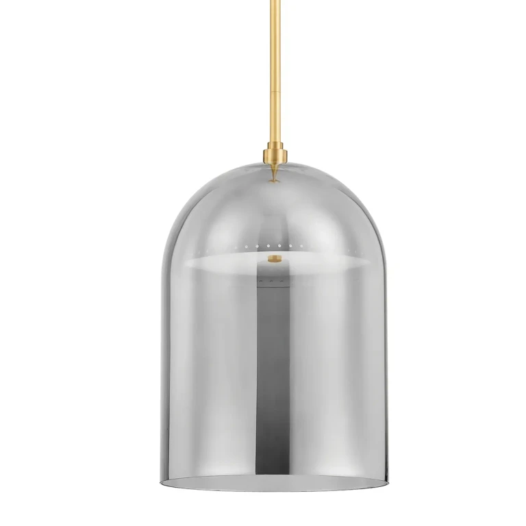 Dorval 1-Light LED Pendant in Aged Brass