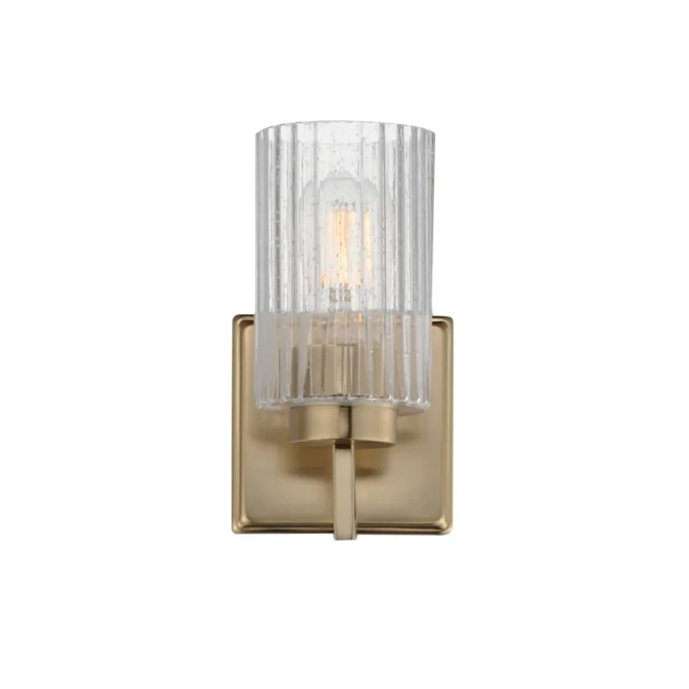 Satin Champagne One Light Wall Sconce from the Rigata Collection
