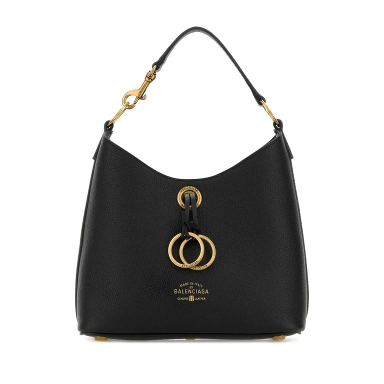 Black Leather Carrie Handbag T Domesticated Calf Le Borse A Mano - Women