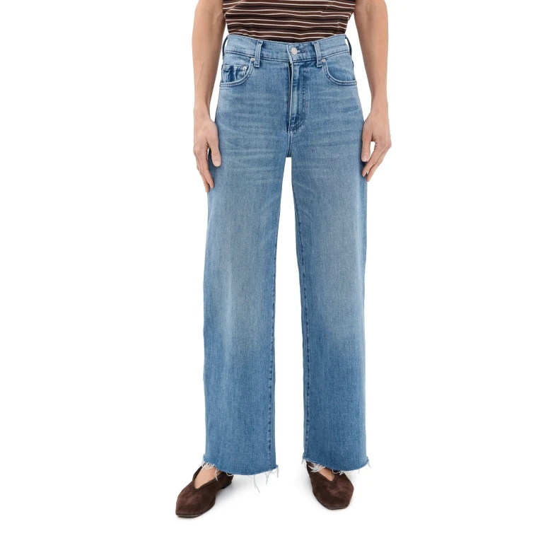 LE JEAN Petite Column Raw Hem Jeans Bone 28