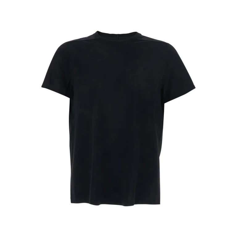 Rick Owens Black Crew Neck T-shirt With Tone On Tone Stitching In Cotton Man