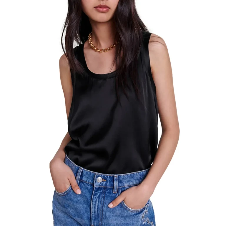 Maje Lourma Silk Blend Sleeveless Top