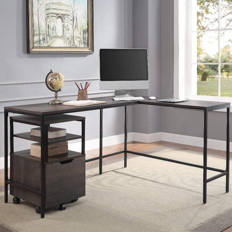 Contempo Dark Brown L-Shaped Desk