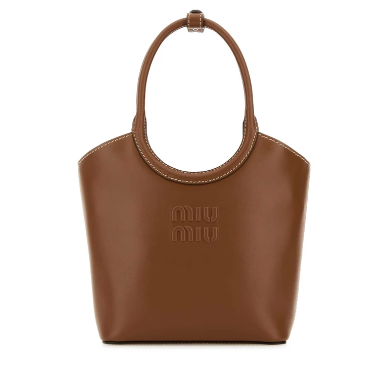 Miu Miu Caramel Leather Ivy Handbag Cognac Borse A Mano - Women