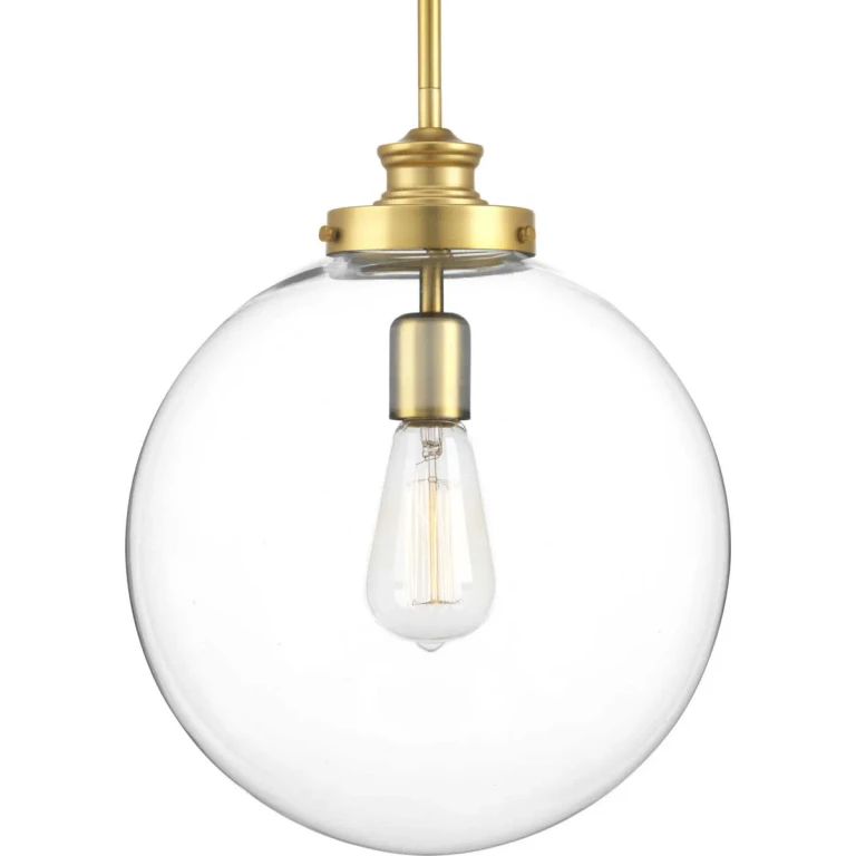 Natural Brass One Light Pendant from the Penn Collection