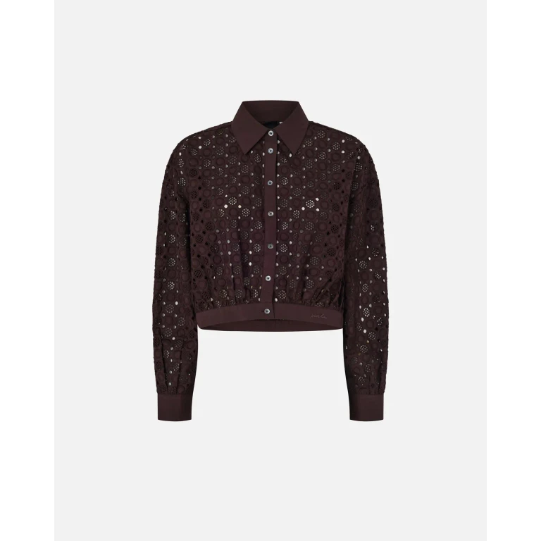 Pinko - Chemise cropped avec broderie anglaise - 36