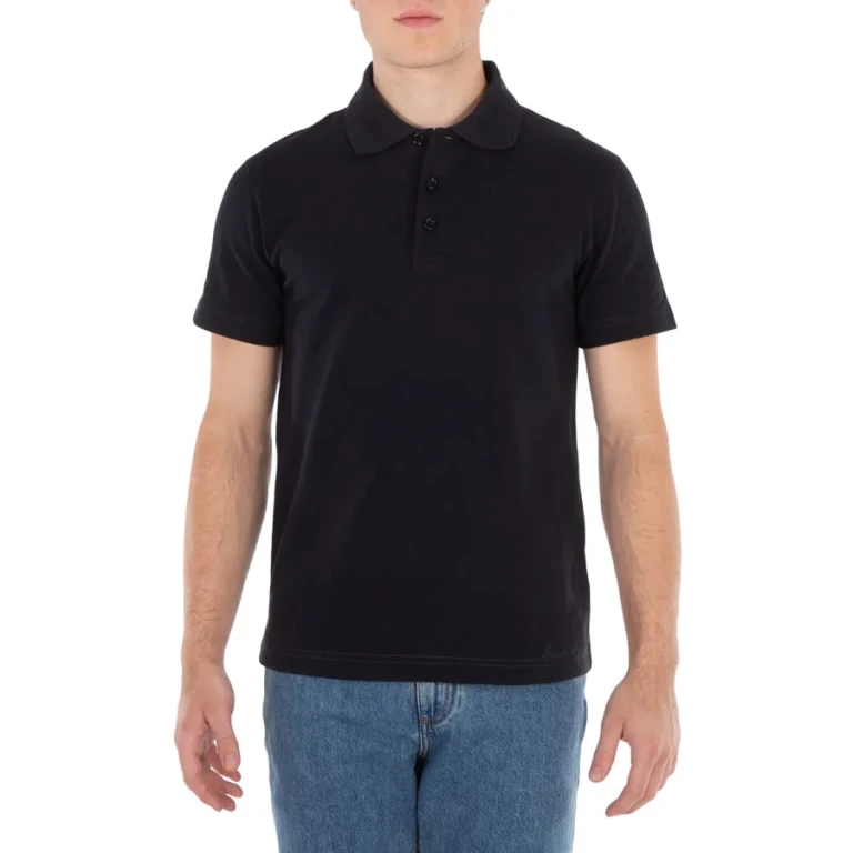 Burberry Logo Embroidered Straight Hem Cotton Polo Shirt
